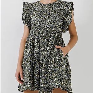 English Factory Floral Ruffle Babydoll Dress